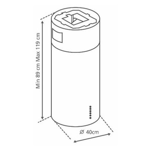 Campana de Isla 40 cm Acero Inoxidable GE Profile - CGCI400I0