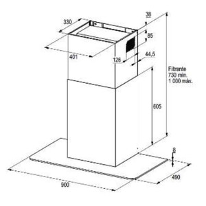 Campana de pared 90 cm Inoxidable GE Profile - CGP90155TR