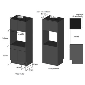 Horno de empotre a gas 80 cm Negro GE Profile - HGP8050K0