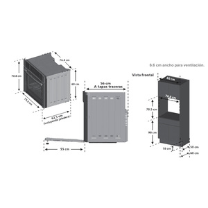 Horno a Gas 80 cm Acero Inoxidable Io Mabe - IO8040HGWD0