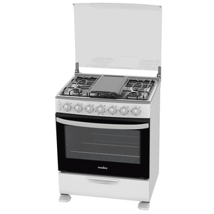 Estufa de piso 76 cm Blanca/Inoxidable Mabe - EM7682CBI3