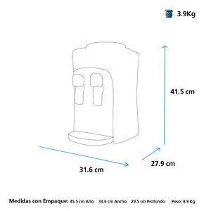 Enfriador de agua 2 Llaves Negro Mabe - EMM2PN