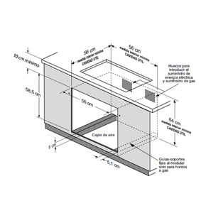 Horno de empotre 60 cm Inoxidable Vidrio Negro Mabe - HM6015GWN0