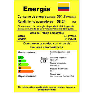 Parrilla 76 cm Empotrable Acero Inoxidable GE Profile - PGP75TI0