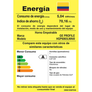 Horno de empotre a gas 60 cm Inoxidable GE Profile - HGP6065LWAI0