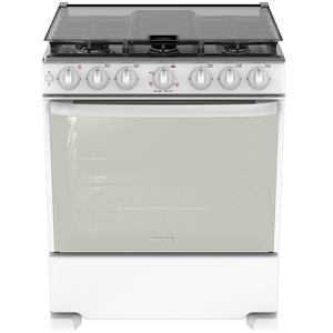 Estufa de Piso 76 cm Blanca/Inoxidable Mabe - EM7656CSIB0