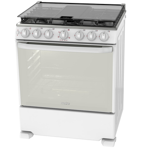 Estufa de Piso 76 cm Blanca/Inoxidable Mabe - EM7656CSIB0