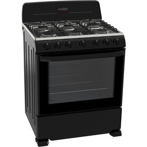 Estufa de piso 76 cm Negra/Inoxiable Mabe - EM7641BAIN0