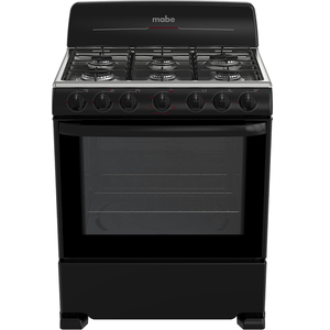 Estufa de piso 76 cm Negra/Inoxiable Mabe - EM7641BAIN0
