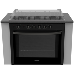 Estufa gas empotrable 80 cm Negra/inoxidable Mabe - EMD8032CNI1
