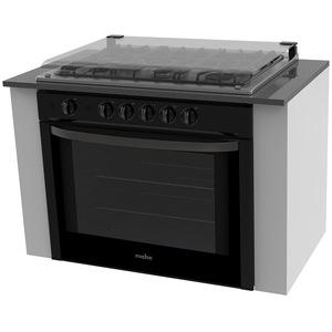 Estufa gas empotrable 80 cm Negra/inoxidable Mabe - EMD8032CNI1